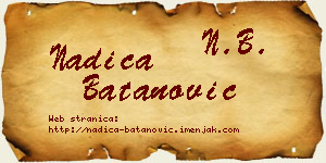 Nadica Batanović vizit kartica